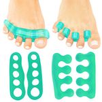 ViveSole Toe Separators for Men & Women Medium (2 Pairs) - Silicone Gel Spreaders - Therapeutic Spa Stretchers for Plantar Fasciitis, Bunions, Overlapping Hammer Toe Spacers - Metatarsal Yoga Cushion