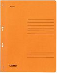 Exacompta - Ref 80003924001F - FALKEN - Eyelet Full-Cover Flat Files - A4 (210 x 297mm) in Size, 250gsm Recycled Manilla, Holds Up to 200 Sheets - Orange (Pack of 50)