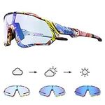 KAPVOE Photochromic Cycling Glasses Men Women Mountain Bike Sunglasses Clear MTB Bicycle Riding