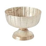 Distressed Champagne Metal Compote 