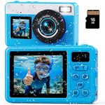 Maxmango D70 Underwater Camera,10FT Waterproof Camera,4K 48MP Compact Digital Camera with Autofocus Selfie Dual-Screen,for Boys Girls Teens Beginner Snorkelling,Swimming and Holidays(16GB)