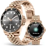SOUYIE AI Smart Watch for Men, 1.19" AMOLED 44mm, 24/7 Heart Rate Blood Pressure Blood Oxygen Sleep Monitor, 107 Sports Tracker, IP67 Waterproof, Bluetooth Call Voice Assistant, for Android iOS Gold