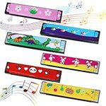 VicBou 6PCS Cartoon Harmonica for Children, Harmonica Kid, Kids Harmonica Toy, Harmonica for Children, 16 Holes Double Row Diatonic, Suitable for Beginners, Festival, Gifts for Children(Color)