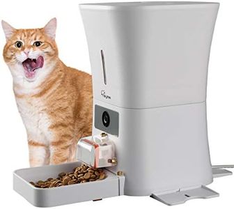 SKYMEE 8L Smart Automatic Pet Feeder Food Dispenser for Cats & Dogs - 1080P Full HD Pet Camera Treat Dispenser with Night Vision and 2-Way Audio, Wi-Fi Enabled App for iPhone and Android(AI-B20 Pro)