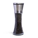 Jiaanaa Pepper Mill Grinder Refillable Manual Salt and Pepper Grinders,Adjustable Coarseness Spice Grinder, Kitchen Gadgets Nutmeg,Herb, Black Pepper, Sea Salt.(Silver, Pack of 1)