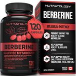 Nutratology Berberine Supplement - Max Potency 500MG Per Capsule - Supports Glucose Metabolism - Healthy Blood Sugar Levels Through Efficient Metabolism Of Glucose (Sugar) + Lipids (Fats) - 120 Capsules