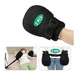 Bed Restraints Dementia Gloves Safety Hand Control Mitts Medical Bondage Locking Mittens Patients Caregivers Elderly Protectors Product, Prevent Scratching Harm, 1 Pair Dual Purpose, Black