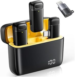 VOVIGGOL 2 Piezas Micrófono Inalámbrico Solapa para iPhone iPad Android con Estuche de Carga 400mAh, Portátil Microfono Inalambrico Movil para Grabación de Video, Youtube, TikTok, Vlog, Facebook