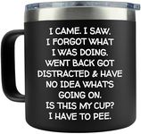 KLUBI Christmas Gifts for Women I Came I Saw I Forgot Tumbler 14oz Black Birthday Gifts for Men Grandpa Gifts for Him Drinking Cups for Elderly Senior Citizen Tumbler I Came I Saw I Forgot Coffee Mug