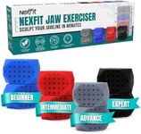 NexFit Jaw Exerciser for Men & Women – 4-Level Resistance Jaw Trainer for Men & Women – Food-Grade Silicone Double Chin Reducer – 8 Piece Kit with Carry Cases – Compact Mewing Jawline Shaper for Women