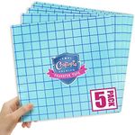 Craftopia Transfer Tape Sheets for Vinyl 12 Clear with Blue Alignment Grid | Compatible with Cricut Cameo Self Adhesive Vinyl for Signs Stickers Decals Walls Doors & Windows (5 Sheets)