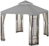 Garden Winds Replacement Canopy for The Cottleville Gazebo - Riplock 350 - Slate Gray