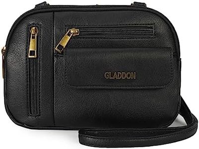 Gladdon Small Crossbody Bags for Women Multi Pocket Shoulder Purses Leather Lady Satchel Handbags Trendy Black