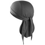 WTACTFUL Durag for Men, Doo Rags Sweat Wicking Beanie Cooling Durags Skull Cap Bandana Outdoor Sports Head Wrap Bandana for Men Women Gray