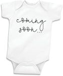 Bump and Beyond Designs Baby-Girls Surprise Pregnancy Announcement For Grandparents Coming Soon Leotard White, 0-3 Months