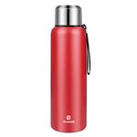 Insulated Vacuum Thermo Bottle 50oz with Cup lid Leakproof Stainless Water Flask for Coffee hot and Cold Drink.(Red,1500ml)