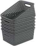 Readsky 6 Pack Kitchen Plastic Storage Baskets Small, Gray