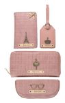 AICA Personalized Name & Charm Self-Textured Leather Wallet Women’s Combo Giftset (NudePink) | Birthday Anniversary Wedding Gifts for Women