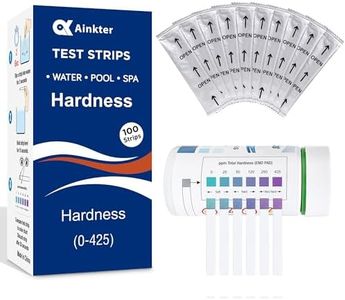 Ainkter Water Hardness Test Kits - Hard Water Test Kits for Drinking Water Well Hot Tub Spa Swimming Pool Dishwasher Water Softener - Quick & Accurate Water Hardness Test Strips for Calcium, Magnesium