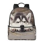 Black And White Plaid Print Backpac