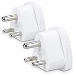 kwmobile 2x Travel Adapter Type D - Universal Travel Adapter to Type D Socket for Holidays in India, Sri Lanka, Nepal, UAE, Nigeria - White 2-Pack