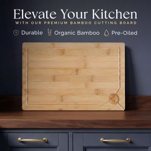 Deer & Oak Large Bamboo Cutting Board – Durable Chopping Surface