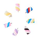 Airssory 20 Pcs Colorful Marshmallow Charm Handmade Polymer Clay Soft Faux Cotton Candy Dangle Charms for Keychain Jewellery Making DIY Craft Ornament