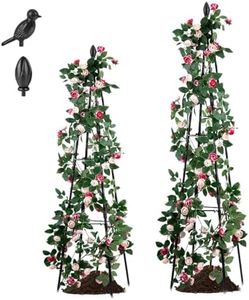 SpringUp 160CM Obelisk Trellis for Climbing Plants Outdoor, Garden Trellis for Potted Plants,Metal Trellis with Anti-Rust Coated for Potted Plants, Plant Support for Vegetables, Vines