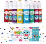 PATHOS INDIA Dot Markers for Toddlers Kids, 8 Colors (Jumbo 60ml / 2 oz) Water-Based Non-Toxic Bingo Daubers, Fun Preschool Crafts Art Supplies