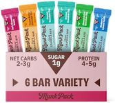 Munk Pack Chewy Granola Bars, Variety Pack - Healthy Low Sugar Snacks with 5g Protein, 1g Sugar with Allulose - Gluten Free & Low Glycemic - 6 Count