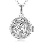 EUDORA Harmony Ball Tree Life Angel Bell Necklace Pregnancy, Mexican Bola Pendant Women Jewellery Pendant Long Necklace Women Best Gift, 30", Metal Copper