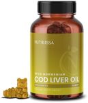 Nutriissa Organic Cod Liver Oil Gummy – World's First Wild-Caught Norwegian Arctic Cod Liver Oil Gummies – Fish Oil Gummies Rich in Omega-3, EPA, DHA, Vitamins – Lemon Flavor - 1200mg (60ct)