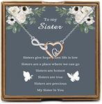 OKEYCH Sisters Gift from Sister, To My Sister Necklace for Sister, Sister Birthday Gifts For Sister, Perfect Big Sister Little Sister Soul Sister Sister In Law Gift From Sister (Sister Give Hope Jewelry)