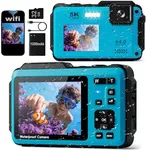 5K Underwater Digital Camera,64MP Waterproof Camera,16FT Floating Camera for Snorkeling,Scuba Diving,Surfing,Swimming & Kayaking,Autofocus,Dual-Screen,16X Zoom,Fill Light,32GB Card,Type-C Rechargeable