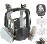 SupMusk Full Face Respirator Mask Reusable, Silicone Reusable AntiFog Mask with Filters, Large Work Protection Respirator