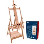 US Art Supply® Adjustable H-Frame Multi-Purpose Studio Artist Easel. Accommodates canvas art up to 59" high.
