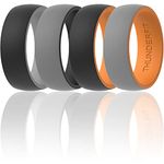ThunderFit Silicone Wedding Rings for Men, 2 Layers Round Rubber Engagement Bands 8.7mm Wide 2mm Thick - 1/4/7/10 Variety Multipack