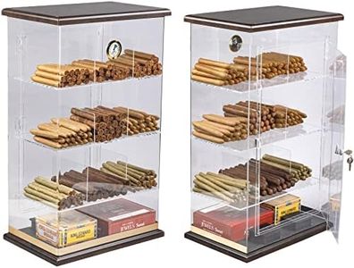 Prestige Import Group Roosevelt Large Acrylic & Wood Display Cigar Humidor - Holds Up to 250 Capacity