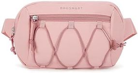 BAGSMART Fanny Packs for Women Small Belt Bag with Adjustable Strap Waist Pack for Running Workout Traveling Hiking, Light Pink