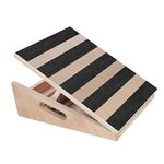 Professional Wooden Slant Board Calf Stretcher, Adjustable Incline Ankle Stretching Board, Extra Side Handle Design for Portability, 5 Positions Workout Board (Partial-Coverage)