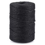 KINGLAKE 100m Black String Twine, 2mm Jute Garden Twine Craft String for Crafts, Gift wrapping,Gardening,Packing,Christmas Decoration