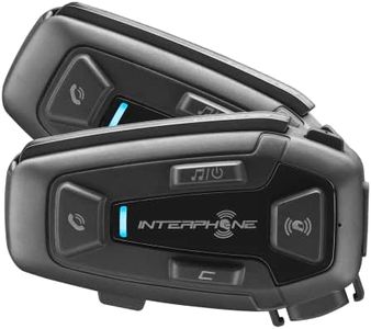INTERPHONE Cellularline, 2 Motorcycle Intercoms with Mesh Communication, Model U-Com 8R, Up to 24 Riders, Distance 1.6 Km, Range 18 Hours, Compatible with Sena, TFT and GPS, Waterproof, Universal