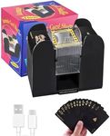 RHLISCE Automatic Card Shuffler 6 Decks, USB/Battery-Powered Electric Casino Card Shuffler, Playing Card Shuffler for UNO, Phase10, Texas Hold'em, Blackjack, Poker, Home Card Game, Party Club