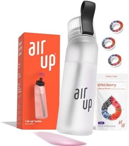 air up® water bottle with flavor pods (22oz) Pearl White + 3x wild berry flavor pods | Flavored water zero sugar & Spill proof water bottles with straw | Flavored water bottle dishwasher safe | Tritan