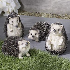 Pelle & Sol 4 Hedgehog Garden Ornaments, Garden Ornaments Outdoor | Polyresin Garden Decorations, Waterproof Garden Statues, Animal Ornaments, Garden Decor, Garden Accessories & Garden Gifts