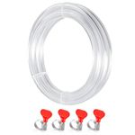 WELLBOM 10 Feet Beer line, Inside Diameter 3/16'' Homebrew Draft PVC Keg Tap Kegerator Brewing Beer Shank CO2 Carbonation Beer Hose Garden Activities Clear Dispense Tubing Hose Clamp Replacement Kit