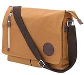 Storite Canvas Sling Cross Body Travel Office Business Satchel Messenger One Side Shoulder Bag for Men & Women-(33 x 6.5 x 27cm, Brown)