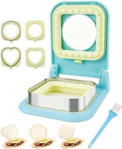 3-in-1 Uncrustable Sandwich Maker - Heart/Circle/Square Crustless Sandwich Cutter & Sealer for Kids' Lunch, Breakfast & Lunchboxes | BPA-Free Press, Easy Clean, Food-Grade PP (Light Blue)
