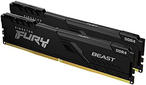 Kingston Fury Beast 16 GB (2 x 8 GB) 3200 MHz DDR4 CL16 Desktop Memory Kit of 2 KF432C16BBK2/16, Black