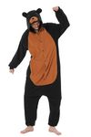 Sunqiran Adult Onesie Pajamas Christmas Costume Cosplay Homewear Jumpsuit Sleepwear One Piece Pajamas For Women Men, Black Bear, Large